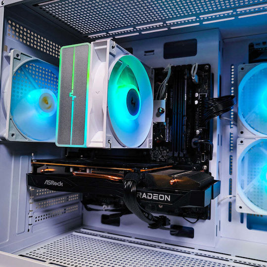 Deepcool Level Up Quartz Evo Гейминг Настолен Компютър (Ryzen 5-7500F/16GB DDR5/Radeon RX 7600/Без Операционна Система)