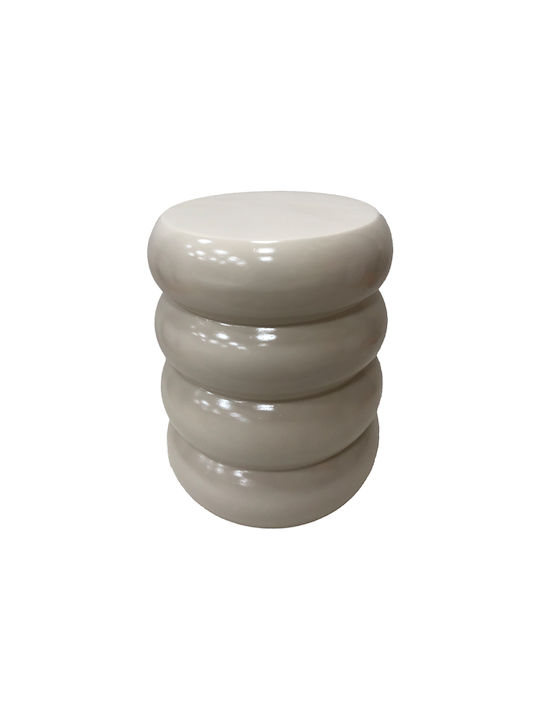 Round Side Table Venezia White W35xL35xH46cm