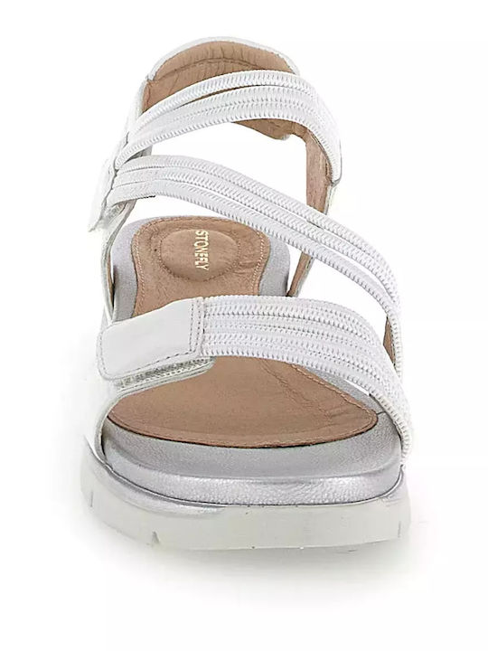 Leather Women's Flat Sandals White