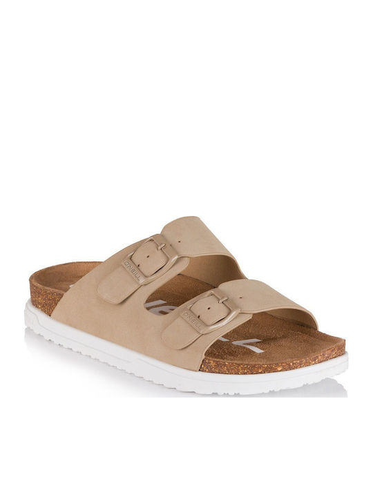 Women's Flat Sandals in Beige Color