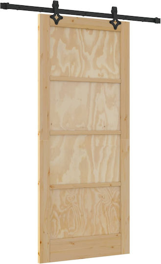Schiebetür Orkdal Natur 86 x 198,5 cm Massivholz Kiefer 3445546 Braun