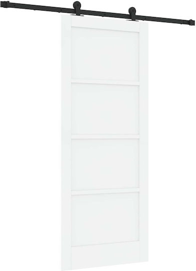 Schiebetür Weiß Schwarz 83 x 202 cm Massivholz Kiefer 3445452 Braun
