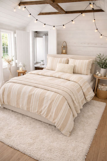 SteweHome Duvet Cover Set 200x200cm Double With 2 Pillowcases Brown