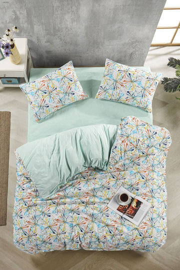 SteweHome Cotton Duvet Cover Set 220x240cm Double With 2 Pillowcases Multicolour