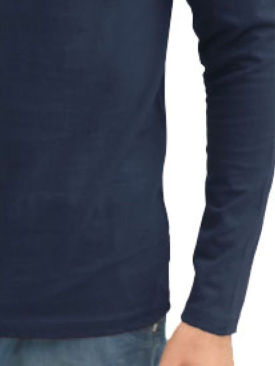 Langarm Herrenbluse Marineblau