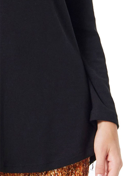 Damen Langärmeliges Pullover Schwarz