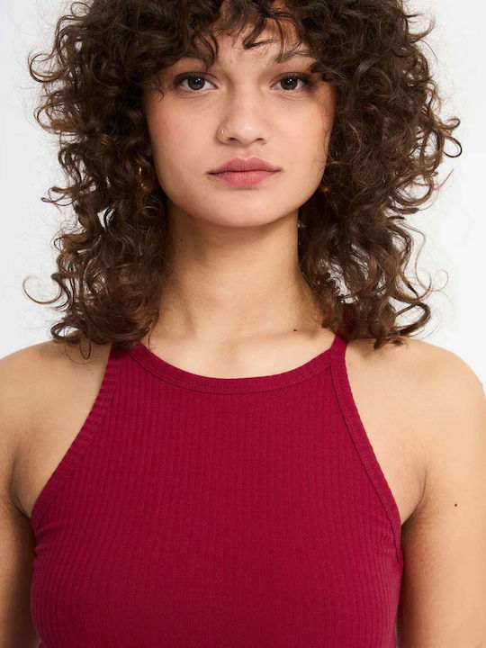 Women's Crop Top Sleeveless Deep Red Red