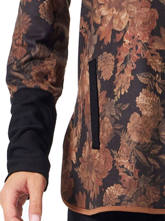 Damen Langärmeliges Pullover Blumen Braun