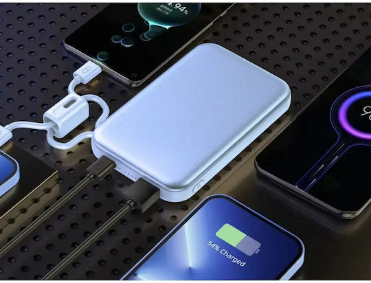 Verk Group 06393 Power Bank 10000mAh 22.5W με Θύρα USB-A και Θύρα USB-C Quick Charge 3.0 Γαλάζιο