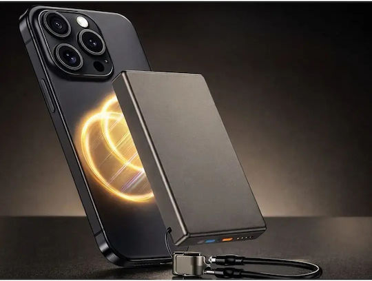 Verk Group 06396 Power Bank 5000mAh 20W με Θύρα USB-A και Θύρα USB-C Power Delivery Χρυσό