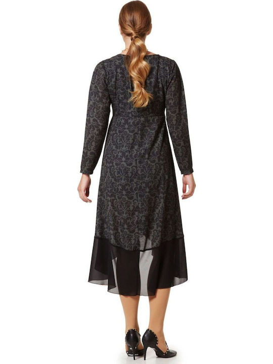 Mini Evening Dress Wrap with Ruffles Black