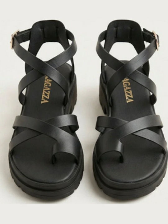 Leather Women's Anatomic Black Sandals