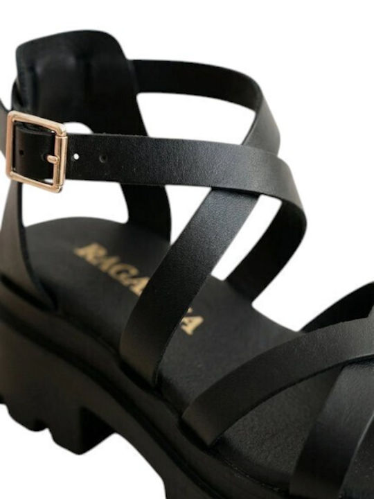 Leather Women's Anatomic Black Sandals