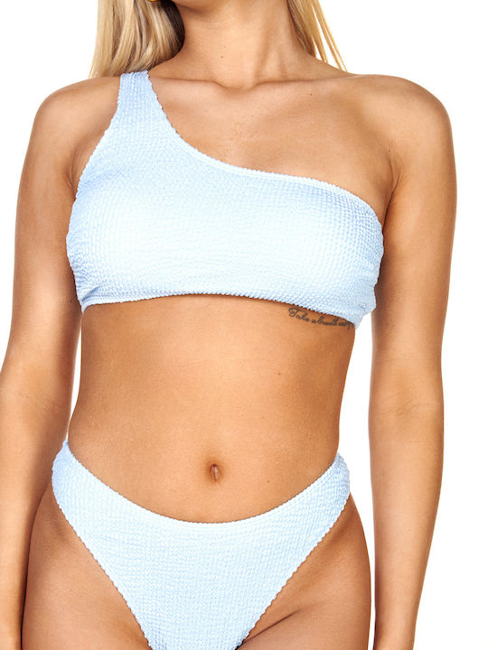 Bikini Set One Shoulder Light Blue