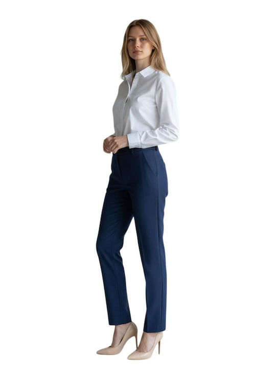 Pantaloni Dama Crep Albastru