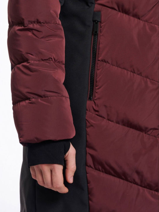 Дамско Puffer Яке за Зима Бордо