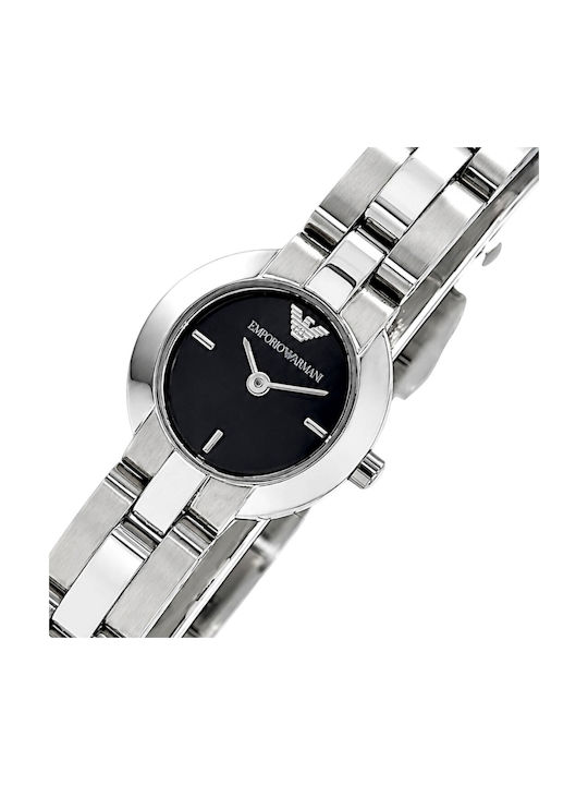 Emporio Armani Γυναικείο Ρολόι Μπαταρίας με Ασημί Μεταλλικό Μπρασελέ