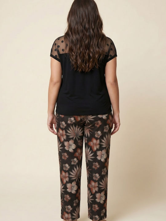 Siyah Inci Siyah Inci Sommer Damen Pyjama Set Leo