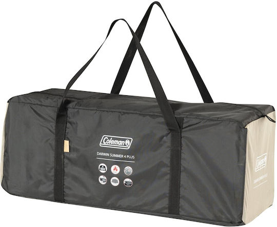 Coleman Darwin Summer Camping Tent Igloo Beige with Double Cloth for 4 People 260x210x130cm