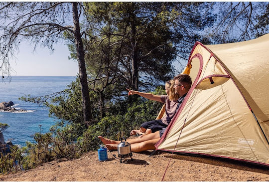 Coleman Darwin Summer Camping Tent Igloo Beige with Double Cloth for 4 People 260x210x130cm