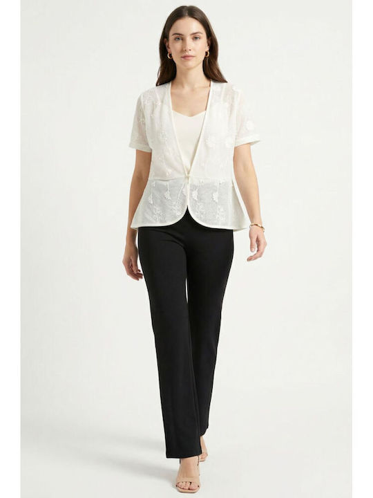 Women's Cardigan with Buttons Ecru