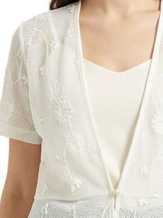 Women's Cardigan with Buttons Ecru