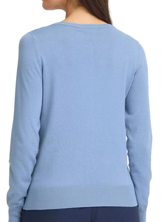 Gestrickte Damen Strickjacke Hellblaue