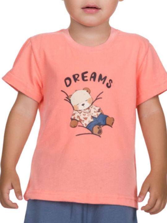 Dreams by Joyce Kids Nightwear Summer Peach Bear Bear