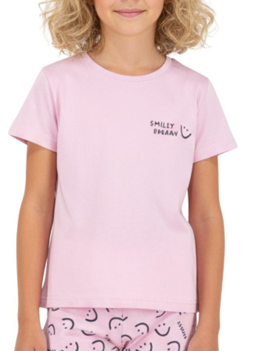 Dreams by Joyce Kids Nightwear Summer Pink Smiley Face