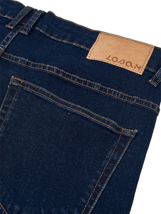 Men's Elastic Jeans Pants with Regular Fit Dark Blue