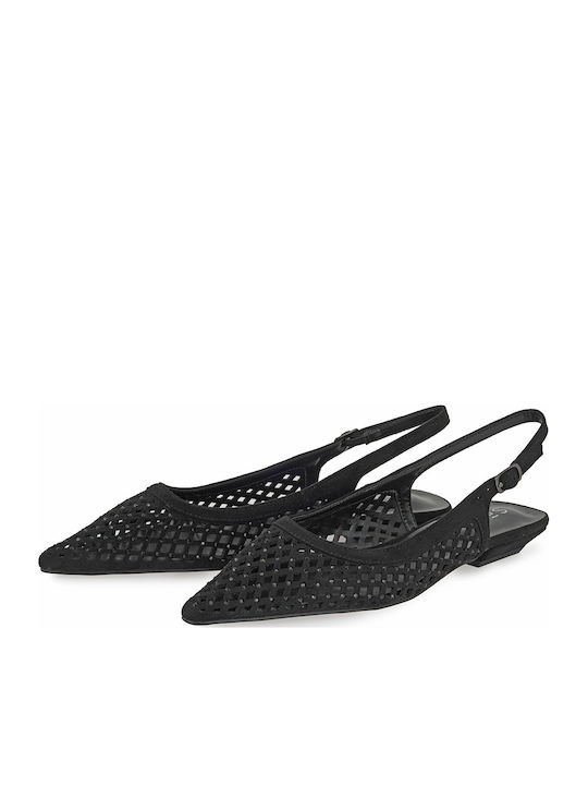 Suede Heels with Low Heel Black