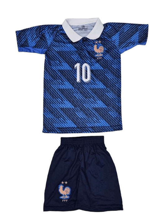 Παιδικό Σετ Ποδοσφαίρου Mbappe Εθνική Γαλλίας World Cup 2026 Μπλε Balón De Oro Blue Unisex Παιδικά Ab8183