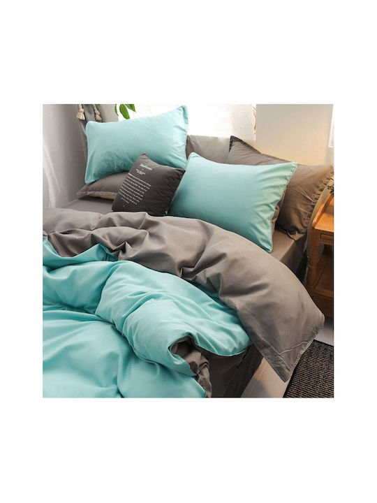 SteweHome Σετ Σεντόνια Μονά 160x220εκ. Μέντα Γκρι (3τμχ)