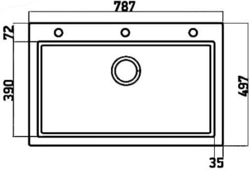 Sanitec 333 Classic Ένθετος Inox Μ79xΠ50cm Λευκός