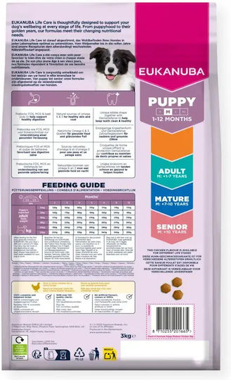 Eukanuba Growing Puppy Medium Breed 12kg Ξηρά Τροφή για Κουτάβια Μεσαίων Φυλών με Κοτόπουλο
