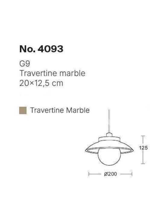 Inlight Pendant Ceiling Light Gray Rail with G9 Socket 20x20x12.5cm