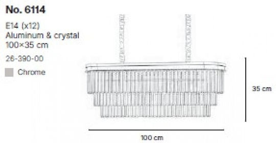 Inlight Silver Pendant Ceiling Light Rail for 12 E14 Bulbs 100x100cm Inlight Silver Pendant Ceiling Light Rail for 12 E14 Bulbs 100x100cm