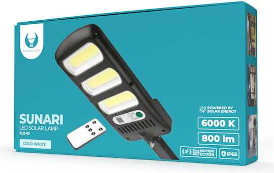 Forever Light Ηλιακό Φωτιστικό 10W 800lm Ψυχρό Λευκό 6000K με Αισθητήρα Κίνησης και Τηλεχειριστήριο IP69