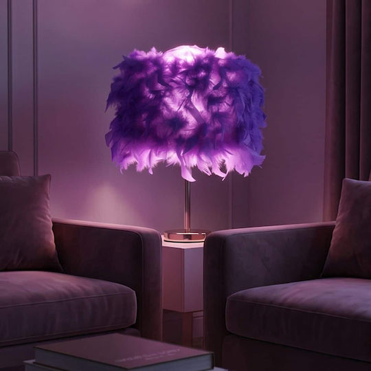 Led7 Mini Feather Decorative Lamp with Socket for Bulb E27 Purple