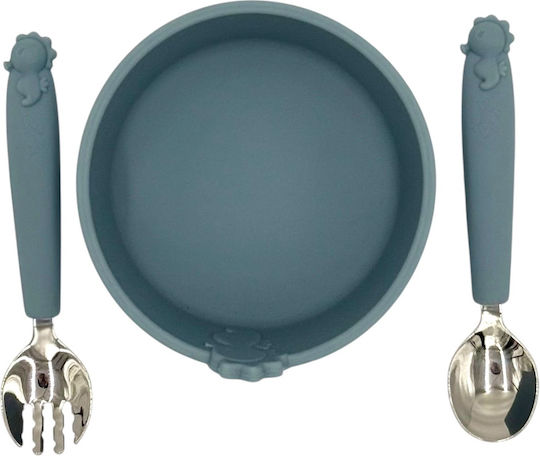 Dodo's Land Silicone Feeding Set with Anti-Slip Base Green 3pcs for 6+ Months