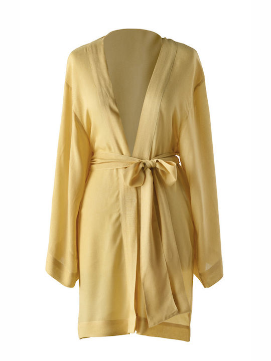 Kentia Sundress Γυναικείο Μακρύ Φόρεμα Παραλίας Yellow