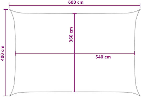 vidaXL Plasă / Pânză De Umbrire Rectangulară Galbenă 4x6m