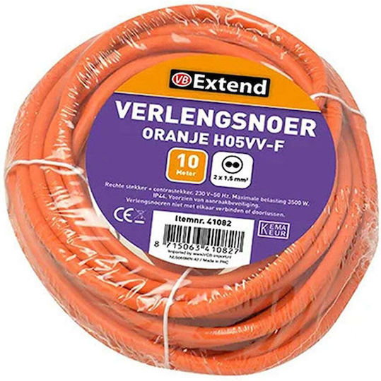 Procable Extension Cable 2x1.5mm² Ip44 10m Orange