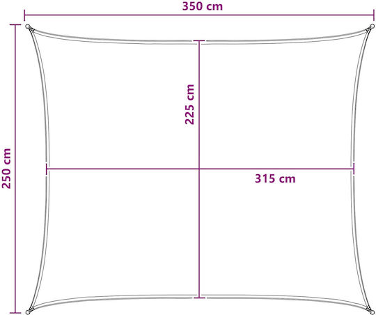 vidaXL Rectangular Mesh Shade Fabric Blue 2.5x3.5m