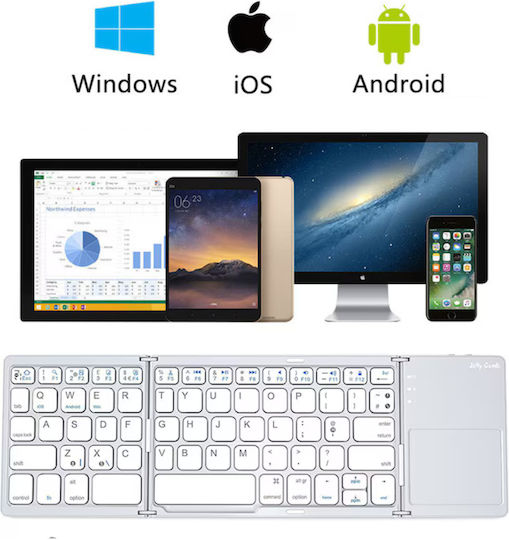 DB-0023 Wireless Bluetooth Keyboard with Touchpad English US Silver