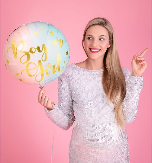 Μπαλόνι Στρογγυλό Gender Reveal Foil Πολύχρωμο Boy or Girl 46εκ.