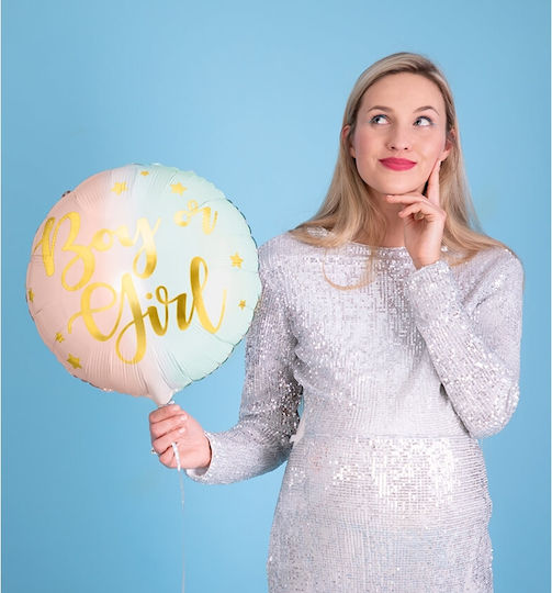 Μπαλόνι Στρογγυλό Gender Reveal Foil Πολύχρωμο Boy or Girl 46εκ.