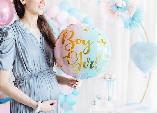 Μπαλόνι Στρογγυλό Gender Reveal Foil Πολύχρωμο Boy or Girl 46εκ.
