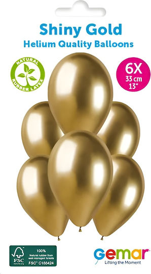 Σετ Μπαλόνια Shiny Gold 6 Τεμ