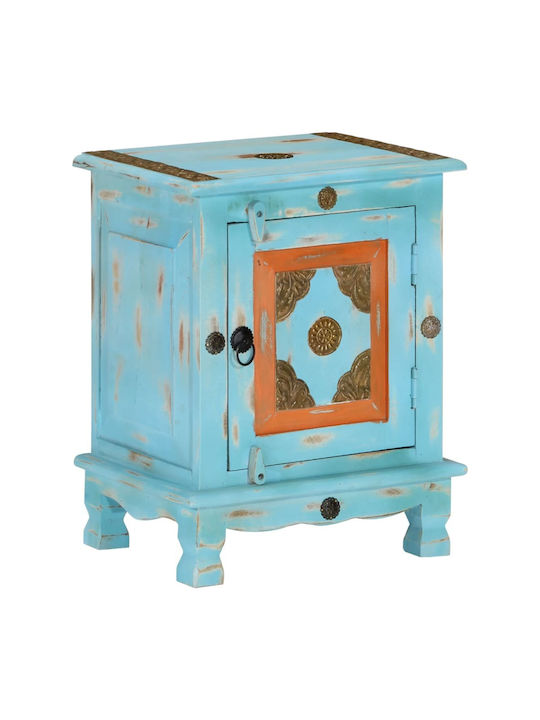 Bedside Table Made of Solid Blue Wood 40x30x50cm
